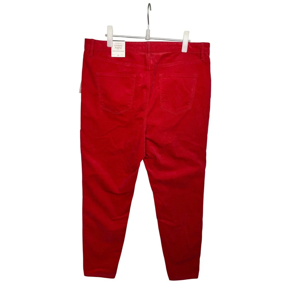 Talbots NWT Red‎ Corduroy Jeggings 14 High Waist Pop of Red Preppy Officecore